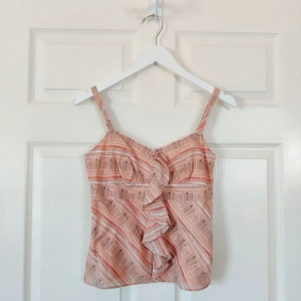 Ann Taylor LOFT ruffle cotton tank top sz 2P